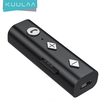 KUULAA Bluetooth 5.0 Přijímač, 3.5 mm AUX Jack Audio Adaptér Bezdrátové Bluetooth Aux Audio Hudební Vysílač Pro Auto, PC, Sluchátka