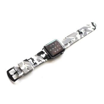 Kamufláž Sport Měkké Silikonové Kapela Pro Apple Watch Popruh Série 1 2 3 4 5 6 SE Watchband iWatch Náramek 38 mm 40 mm 42 mm 44 mm