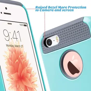 Pro iPhone 6 5S 5 SE Case,Slim Fit Dual Layer Protection Případě, Šok Absorbovat Těžké Drsné Ultra Ochranný Zadní Gumový Kryt