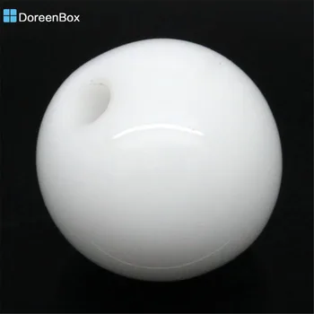 Doreen Box hot - 200ks Bílé Akrylové Kulaté Distanční Korálky 10mm(3/8