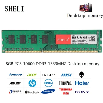 SHELI 8GB 2Rx8 PC3-10600 DDR3 1333MHz 240pin 1,5 V UDIMM Desktop Nízkou Hustotou Paměti