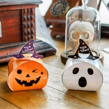 10ks Halloween Cukroví Box, Papír, Dárkové Krabice Dýně Duch Trik nebo Léčbě Balení Potravin Halloween Party Dekorace Dodávky