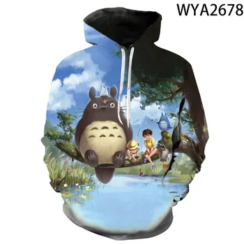 Na jaře A na Podzim Totoro Mikiny Mikiny 3D Tištěné Boy Girl Děti Módní Bunda Muži Ženy Děti Streetwear Mikina Kabát