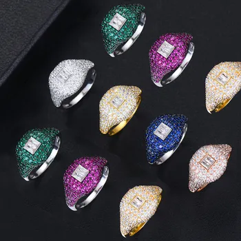 GODKI Jarní Kolekce Luxusní Stohovatelná Elegantní Prsteny Pro Ženy, Svatební Kubický Zirkon Zásnubní Dubaj Svatební Prohlášení Prst Prsten