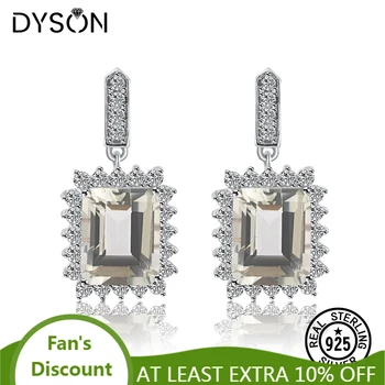 Dyson 925 Sterling Silver Náušnice Luxusní Zelený Ametyst Přírodní Drahokam Pro Ženy, Vánoční Dárky Delikátní Jemné Šperky