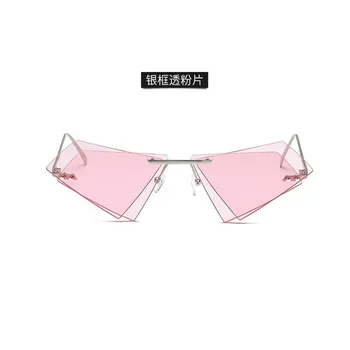 2018 Nové sluneční brýle osobnosti bezrámové trojúhelník módní návrhář nepravidelné double-vrstva sluneční brýle módní sluneční brýle jízdy