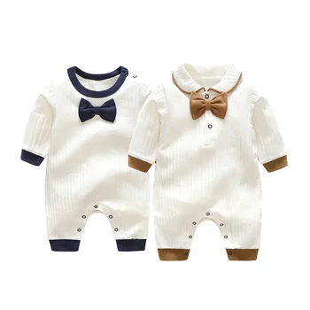 2019 Dětská Jarní Podzimní Oblečení Novorozené Dítě Dítě Chlapci Dívky Bavlna Kombinézy Kombinéza Dětské Oblečení Teplé Oblečení s Lukem 0-2Y