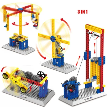 KMENOVÉ mechanické zařízení worm drive technic model stavebních Bloků tvůrce vzdělávací vědy inženýrství stavební hračky moc