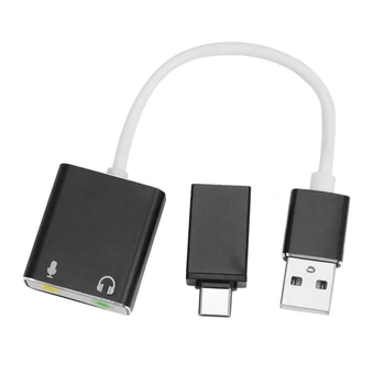 USB o Adaptér, Externí Stereo Zvuková Karta s 3,5 mm výstup pro Sluchátka a Mikrofon Jack,Vhodné pro Windows, Mac,PC,Telefon