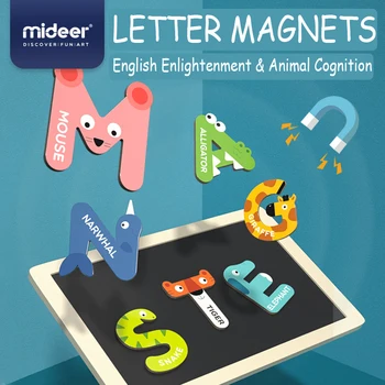 MiDeer Dopis Magnety Zvířecí Abeceda Lednice Magnetické Samolepky Písmen anglické Slovo Magnetické Hračky Dítě Dítě Děti Dárek 3Y+