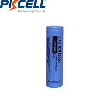 2ks PKCELL ICR 18650 Lithium baterie ICR18650 3,7 v Dobíjecí Li-ion Baterie 3350mAh Plochý Vrchol ŽÁDNÉ Pcm Pro Svítilnu DIY