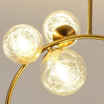 Kreativní Moderní Nordic LED Lustr Strop Jednoduché Skleněné Koule Zlaté Art Závěsné Světlo Pro Šatna Veranda, Chodba Home Deco G9