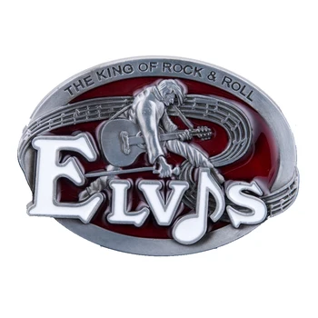 Elvis King Of Rock přezka na opasek pro muže, západní kovboj bez spony pásu vlastní slitiny šířka 4cm