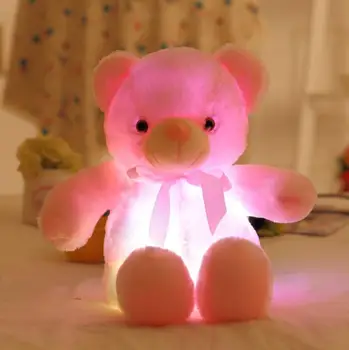 Světelný Kreativní rozsvítí LED Barevné Svítící Medvídek Vycpaných Zvířat Plyšové Hračky, Vánoční Dárek pro Dítě