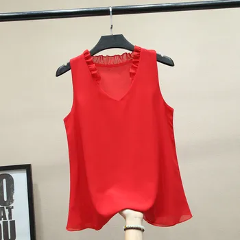 Plus Velikosti 5XL 6XL 7XL office lady šifon košile korejské Značky Ženy streetwear halenka candy barva V-krku Ležérní halenka černá červená