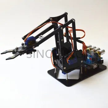 DIY Akryl robot arm robot dráp arduino kit 4DOF hračky Mechanické chytit Manipulátor DIY SNAM1900