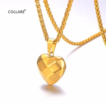 Collare Srdce Přívěsek Náhrdelník, 316L Nerezové Oceli Gold/ Black Geometrické Postava Náhrdelník Muži Ženy Q002