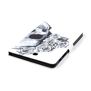 2016 nové Horké Prodávat Kreslené lebky pu Kožené pouzdro Stand Flip stolní Pouzdro pro Samsung Galaxy Tab S2 8.0 T710 T715 Tablet pouzdro