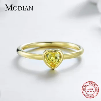 MODIAN 2020New 925 Sterling Silver Prsten Láska Srdce Romantické Prst Prsten pro Ženy, Svatební Šperky bague