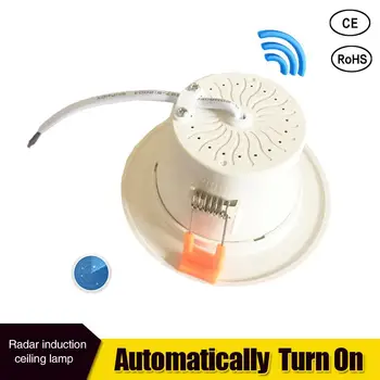 Radar Motion Sensor LED Downlight 5W, 7W Zapuštěné Stropní Lampa 110/220V Led Žárovky pro obývací pokoj hotel Vnitřní Reflektor