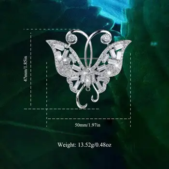 EUDORA měděný kov, Zirkony Motýl Brož Pro Ženy Golden Pave Nastavení Crystal Svatební Dekorace Zvířat Živůtek Kolíky