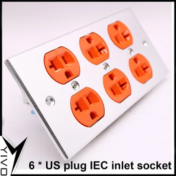 US plug YS06 Napájecí Konektor Hi-end DIY hi-fi Mosaz 62% mědi pokovování 24k 146 typ 15 amp IEC přívod elektrické zásuvky