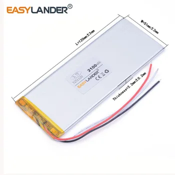 3 line 3251120 2100MAH Lithiová Polymer Li-Po Dobíjecí Baterie Pro Mp5 GPS PSP PAD E-Book, tablet pc power bank video hry