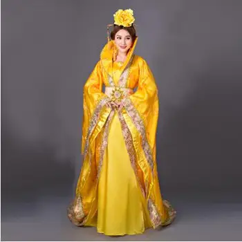Starověké Číně Tang Song kostým Hanfu imperial konkubína Královna šaty Daming princezna jevištní výkon photo studio Oblečení Modrá