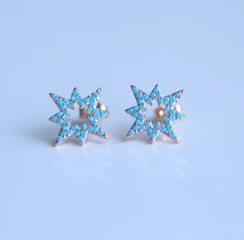 2017 nové dorazí vánoční dárek šperky oceánu modré tyrkysy kámen připravit hvězda obrys módní dámy dárek zlaté barevné náušnice