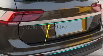 Vhodné Pro VW Tiguan 2017 2018 Chrome Zadní Kufr Zadních výklopných Dveří Rukojeť Kryt Ocasu Brány Světlo Lampy Trim Bezel Lití Obloha Styling