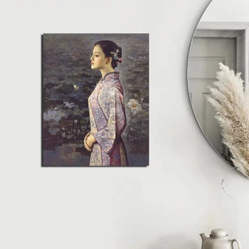 Obrázky Domova Žena Portrét Tisků Zeď Umění Krása Modulární Plakát Vintage Obraz Cuadros Na Plátně Obývací Pokoj Rám