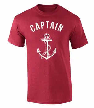 Vysoce Kvalitní T-shirt Kapitán T-shirt Muži, Kotva, Lebka, Námořní Moře, Námořník, Loď, Námořní Módní Cool Dárek Marines Tričko