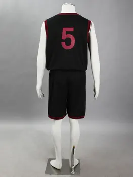 Kuroko žádný basuke Cosplay Touoh Gakuen Aomine Daiki #5 Basketbal Jersey 1. Černé všechny Velikosti