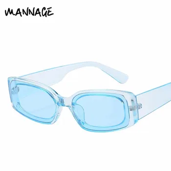 Candy Barva Malý Rám sluneční Brýle Módní Dámské Sluneční Brýle Barva Oceánu Objektiv Obdélník Sluneční clony Žena UV400 Eyewears