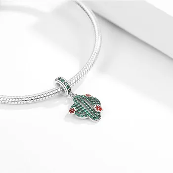 Nový Přívěsek Kaktus Korálky 925 Sterling Silver Fit Přívěsky Stříbro 925 Původní 2020 Doplňky Pro Ženy Diy Šperky