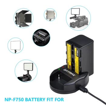 Batmax NP-F750, NP-F770 NPF750 Baterie+USB Duální Nabíječka pro Yongnuo Godox LED Video Světlo YN300Air II YN300 III YN600 L132T