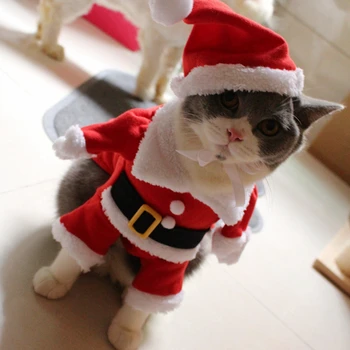 [MPK Kočka Kostýmy] Santa clause Kočka Kostým!! Roztomilý Santa! Červený Santa Pet Kočka Oblečení, Oblečení Kabát Oblečení, X-Mas Kostým