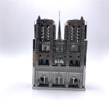 3DThree-Rozměrné kovové puzzle Notre Dame de Paris model pro dospělé obtížné budování diy chýše hračka Vánoční dárek hračky