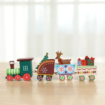Dřevěné Vánoční Vlak Ornament, Vánoční Dekorace Santa Claus, Dárek, Hračky, Řemesla Tabulka Deco Navidad Vánoce Nový Rok 2021
