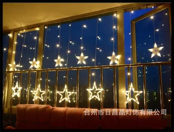 Vodotěsné LED Hvězda Vánoční osvětlení Víla Svatební Party String Světla pro Holiday Home Dekor 12ks Hvězdy 138Led