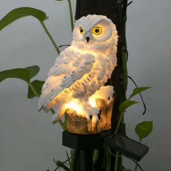 Kreativní Solární Zahradní Světla Sova Ornament Zvířecí Pták Venkovní LED Dekor Sochařství Domů Zahradní Lampa