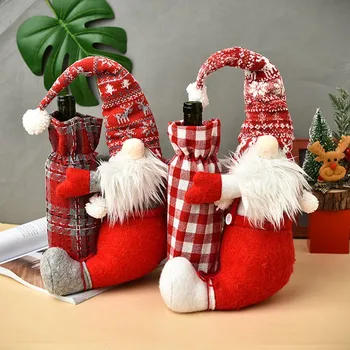 Vánoční Anonymní Víno Láhev Kryt Veselé Vánoční Dekorace Pro Domácí Navidad Noel Xmas Dárky Vánoce Ornament Nový Rok 2021