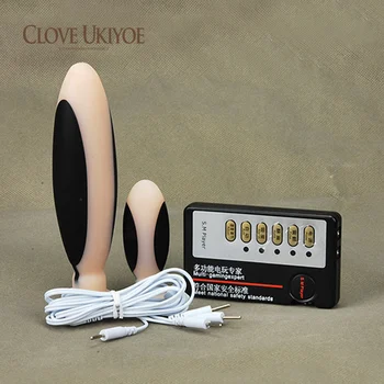Obrovský Elektrický Šok Anální Plug & Vaginální Zátka Terapie, Masáž, Masturbace, Silikonové Butt Plug Elektrické Stimulace, Hračky