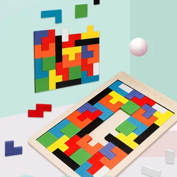 Puzzle Magic Tangram děti dřevěná vzdělávací Hra lol Hobby dítě Puzzle Tetris Kostky Puzzle děti hračka, děti chlapci dívky