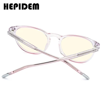 HEPIDEM Anti Blue Light Blokuje Brýle Muži Retro Vintage Kulaté Acetát Anti-Modré Paprsky Brýle 2020 Ženy Brýle 9139AB
