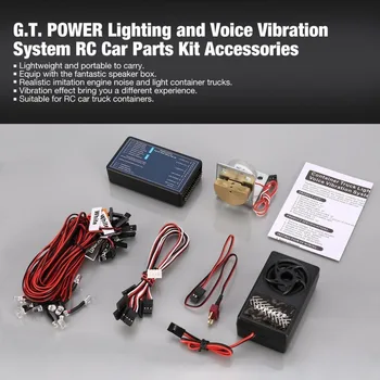 GT POWER Kontejner Truck Osvětlení a Hlasové Vibrace Systém pro RC nákladní auta