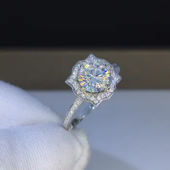 925 Sterling silver prsten 2ct Lab Diamond, cz Kámen Zásnubní Snubní Prsteny pro ženy Jemné Svatební Party Šperky