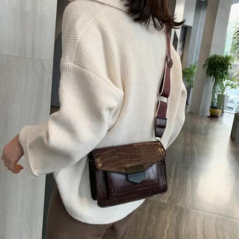 Nový styl mini kabelky dámy módní malá taška jednoduchý styl taška přes rameno retro široký popruh přes rameno messenger bag peněženka