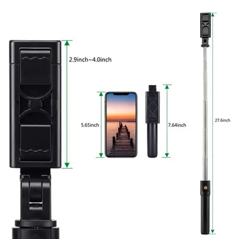 Nové 3 V 1 Bezdrátové Bluetooth Selfie Hůl Skládací Mini Stativ Rozšiřitelná Monopod s Dálkovým ovládáním pro IPhone IOS Android