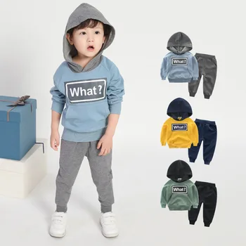 2020 Winter Baby Boy Obleky Podzim Děti Chlapci Svetr Bavlny S Kapucí Tlusté Děti Módní Svetr + Svrchní Oděv Kalhoty Sportovní Soupravy